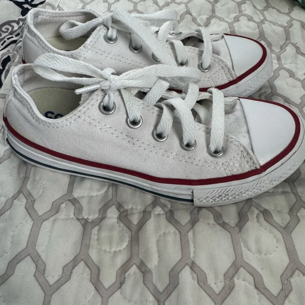 Converse Kids White and Red Sneakers
